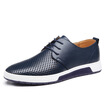 New Men Casual Shoes Leather Breathable Holes Luxury Brand Flat Shoes for Men