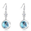 Austrian Crystal Rhinestones Dangle Earring White Gold Plated Moon Star Long Drop Earrings For Women Fashion Jewelry 26496