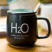 Porcelain Soul Creative Ceramic Cup Couple Cups Coffee Cups with Straps Spike Mark Cup Milk Cup H2O Black