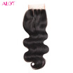 ALOT Peruvian Body Wave Lace Closure Free Middle Three Part Hair Natural Color 100 Human Hair Closure 4"x4" Swiss Lace