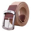 Half cigarette canvas belt men&39s belt smooth buckle youth Korean version of the belt pin buckle casual outdoor students B-170540 Khaki 115