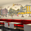 Custom 3d mural Hong Kong Style hand-painted graffiti mural city street street tea coffee restaurant KTV wallpaper mural
