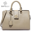 BAFELLI split leather doctor handbags zipper & hasp dress womens shoulder bag box black briefcase bolsa feminina women handbag