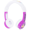 BUDDYPHONES InFlight Student Kids Headphones Travel Edition Fold-in Microphone with Headset Learn English Protect Listening Kids Cute Gifts Purple