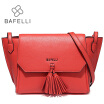 BAFELLI fashion tassel split leather women shoulder crossbody bag zipper & hasp trapeze bolsa feminina red women messenger bags