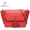 BAFELLI fashion tassel split leather women shoulder crossbody bag zipper & hasp trapeze bolsa feminina red women messenger bags