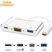 CABLE CREATION CD0074 Type-C VGAUSB Cable HUB Converter with TV Projector 12 inch MacBook Dock USB Adapter USB-C Rechargeable