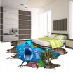 Free Shipping High Definition 3D Sea World Shark Flooring wear waterproof living room bathroom bedroom flooring mural 250cmx200cm