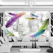 Fashion Feather Simple 3D Background Wall Mural Modern Living Room Restaurant Study Interior Decor Wallpaper Papel De Parede 3D