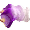 1 Pair Dance Fans Bamboo Ribs Natural Silk Stage Performance Props Dye Fans Women Belly Dance Silk Fans PurpleLight Purple