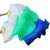 New Arrivals Stage Performance Dance Fans 100 Silk Fans Colored 180cm Women Belly Dance Silk Fans 2pcs WhiteGreenRoyal Blue