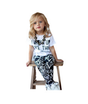 2pcs Kids Girls I Woke Up Like This White Tops T-ShirtPants Outfits Set 2-9Y