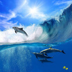 Custom photo wallpaper 3D large mural living room sofa children cartoon sky Dolphin Sea wallpaper