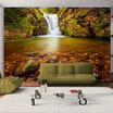 3D Stereo Golden Waterfall Nature Wallpaper Living Room Sofa Backdrop Wall Mural Chinese Landscape Pastoral Wallpaper Home Decor