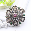 Gorgeous Rhinestone Brooches pins For Women Flower Resin Crystal Broches Brooch Turkish Lapel Hijab Pins Indian Bride Jewelry