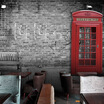 Custom Size Photo Cafe restaurant leisure clothing store 3D European style retro wallpaper British street mural wallpaper