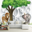 Custom 3D Photo Wall Paper Modern Simple 3D Lion Elephant Living Room TV Background Wallpaper Childrens Room Bedroom Wall Mural