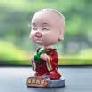 Molong new small monk car accessories car cute cartoon doll creative car ornaments financial resources billowing