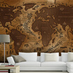 3D photo wallpaper Nostalgic mural living room hotel bedroom wallpaper retro KTV bar world map wallpaper mural