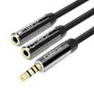 Foday Kappa 010 Laptop Headphone Splitter One Splitter Headphone Headset Microphone Combo Converter Headphone Adapter 1 point 2 02m Black
