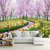 3D Wall Mural Wallpaper Natural Landscape Beautiful Flowers Wall Paper Peach Blossom Large Mural Living Room TV Wall Home Decor