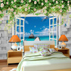 Custom 3d mural Large murals 3D false window outside the garden wall wallpaper living room rose flowers wallparer mural