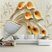 Custom Wall Painting Wallpaper Non-woven 3D Embossed Flower Wallpapers For Living Room TV Background Wall Paper Mural De Parede