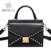 BAFELLI new arrival split leather shoulder bag vintage rivet satchels crossbody bag caramel color bolsa feminina women bag