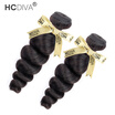 HCDIVA Peruvian Virgin Hair Loose Wave 2 Pcs Lot 100g Bundle 100 real Human Hair weft Natural Black Can Be Dye