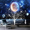 3D Stereo Starry Sky Flower And Bird Mural Wallpaper Living Room Sofa TV Background Wall Paintings Kids Bedroom Papel De Parede