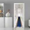 Photo Wallpaper 3D Stairs European Style Door Sticker Wallpaper Modern Living Room Bedroom Home Decor Sticker 3D 77cmx200cm