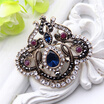 Hollow Flower Brooch For Women Jewelry Multicolor Resin Turkish Brooches Broches Antique Gold Color Ladies Banqust Pins Gift