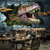 Papel De Parede 3D Paisagem Retro 3D Embossed Dinosaur Wallpaper Mural Wallpaper Cafe Restaurant Creative Wall Covering Frescoes