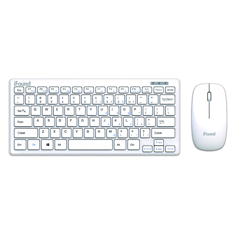 Founder iFound W6226 Wireless Mouse Keyboard Set Keypad Mouse Set Laptop Keyboard White