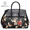 BAFELLI split leather handbag chinese style hasp shoulder bag vintage floral printing crossbody bag high capacity women bag