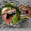 Papel De Parede 3D Stereo Cartoon Dinosaur Broken Wall Mural Wallpaper Kids Room Living Room Backdrop Wall Decor Wall Papers 3D