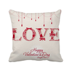 Love Happy Valentines Day Red Square Throw Pillow Insert Cushion Cover Home Sofa Decor Gift