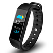 Full pass KiFit1 color smart bracelet real-time heart rate monitoring swimming waterproof sports bracelet information call reminder touch big screen sleep monitoring wisdom black