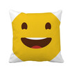 Happy Laugh Yellow Cute Online Emoji Square Throw Pillow Insert Cushion Cover Home Sofa Decor Gift