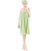 Sanli Xuerong super soft bow braised towel towel suit bath skirt bath cap wave point - Liu green