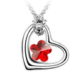 Womens Heart Necklace Pendant Fashion Jewelry Austrian Crystal Exquisite Flower Necklace Accessories 18KGP 116