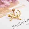 Fashion Women Bellybutton Sexy Body Piercing Ombligo Jewelry Gecko Lizards Animal Anti Allergic Material Medical Needle Navel