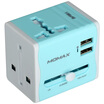MOMAX Wonderful Global Charger Dual USB Travel Abroad Global Power Conversion Plug&Socket for US Australia&Europe