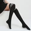 Langsha stockings female Korean version of the knee socks female college wind Japanese high tube half leg beautiful boots socks stripes black 2 code
