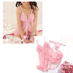 CANISSexy Lingerie Babydoll Lace Dress Underwear Transparent Nightwear Royal Deep