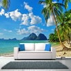 Southeast Asia Seaside Landscape Customize Personality 3D Mural Beach Trees Wallpaper Living Room Sofa Backdrop Mural Wall Paper