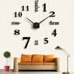 Qingwei creative wall stickers mute living room decoration clock wall charts mirror wall stickers black