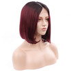 Short BOB Wig Color 99J Human Hair Wigs With Baby Hair Straight Brazilian Virgin Hair Short Bob Wigs Pre Plucked
