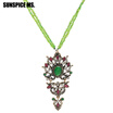 Fashion Turkish Seed Bead Long Pendant Necklaces Antique Gold Color Resin Ethnic Necklace Chains Indian Antique Wedding Jewelry