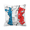 Map City France Landmark National Flag Square Throw Pillow Insert Cushion Cover Home Sofa Decor Gift